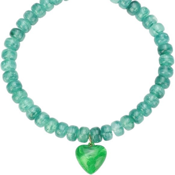 New Crystal Multi Treasure Color Collision Heart Beads Women's Bracelet Urban Style Fashion Jewelry Accessories Hand Chain