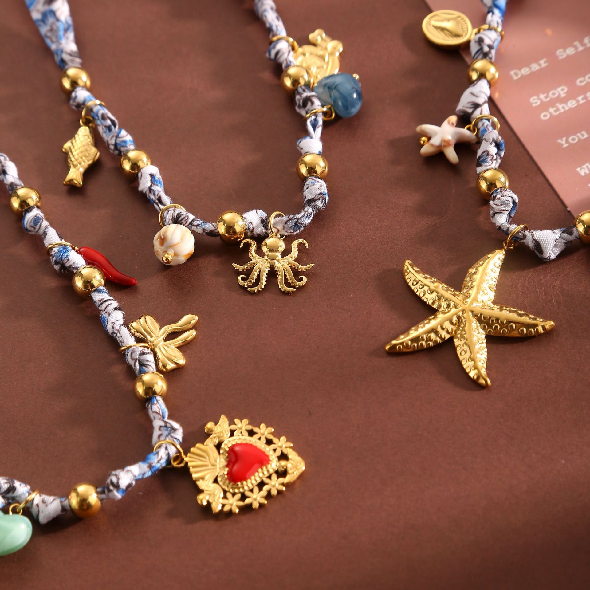 Stainless Steel Starfish Conch Shell Pendant Necklace Women's Luxury Fashion Versatile Clavicle Chain Jewelry  Style