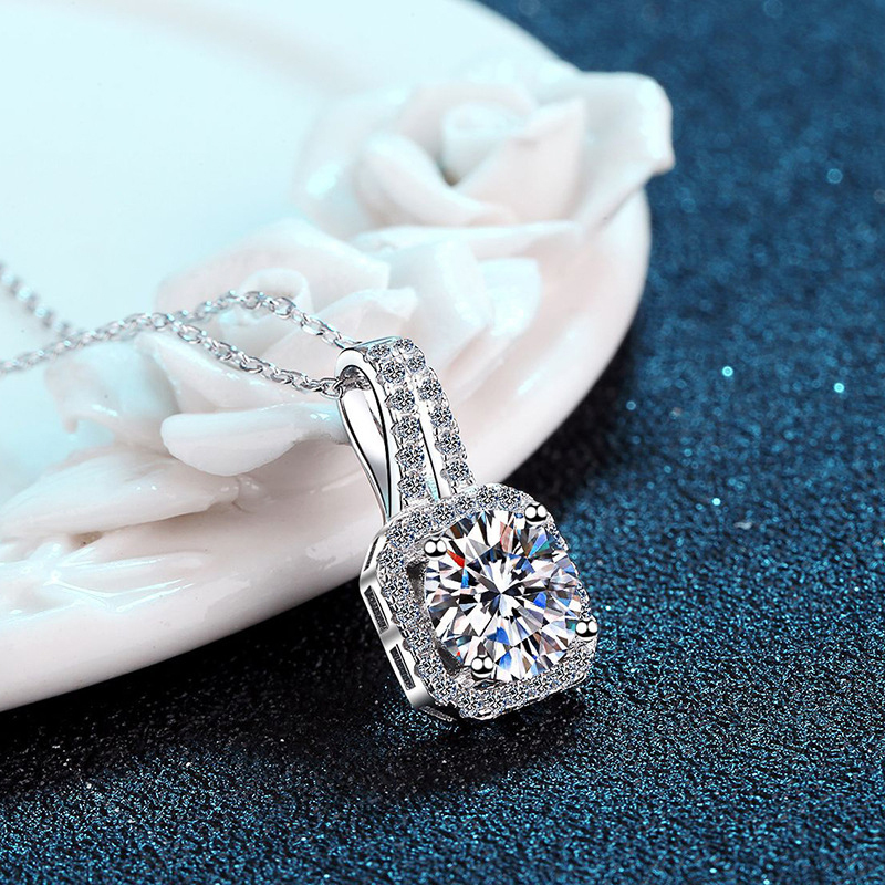 Elegant Classic Style Square Sterling Silver Inlay Zircon Women's Jewelry Set