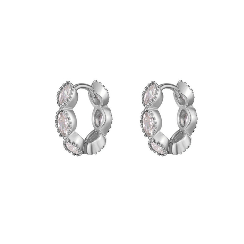 Zirconia Stud Earrings Set For Women 7-Piece Multifunctional Jewelry Accessories Geometric Pattern 24K Gold Plated