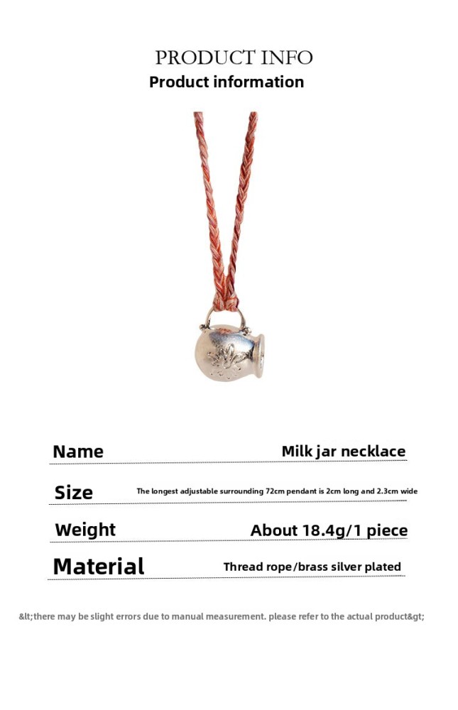 Long Handmade Woven Necklace Summer Vacation Accessories Milk Canister Flower Pink Thread Geometric Pattern Design Women's Jewelry