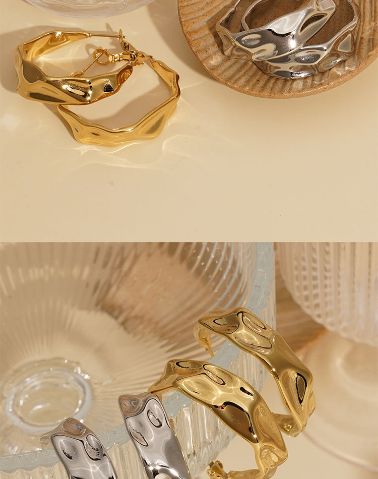 Real Gold Plated 316 Stainless Steel  Ion Plating (IP) Geometric Waterproof Non Tarnish Elegant Shiny Earrings For Women's