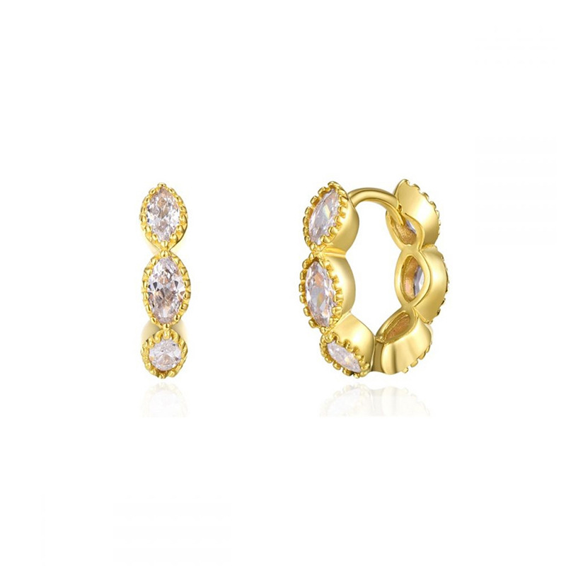 Zirconia Stud Earrings Set For Women 7-Piece Multifunctional Jewelry Accessories Geometric Pattern 24K Gold Plated