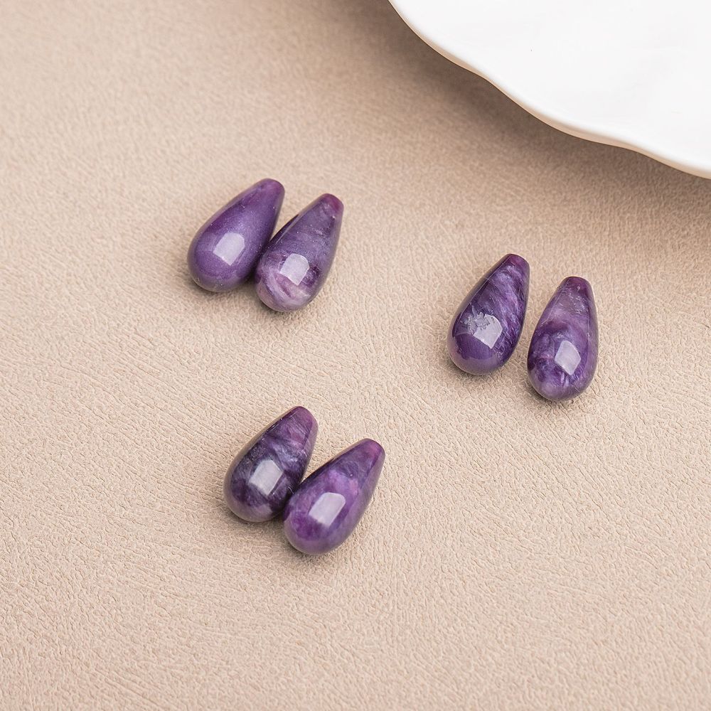 Natural Russian Purple Dragon Crystal Waterdrop Earrings 925 Silver Hook Simple Fashion Women's Style Jewelry Accessories