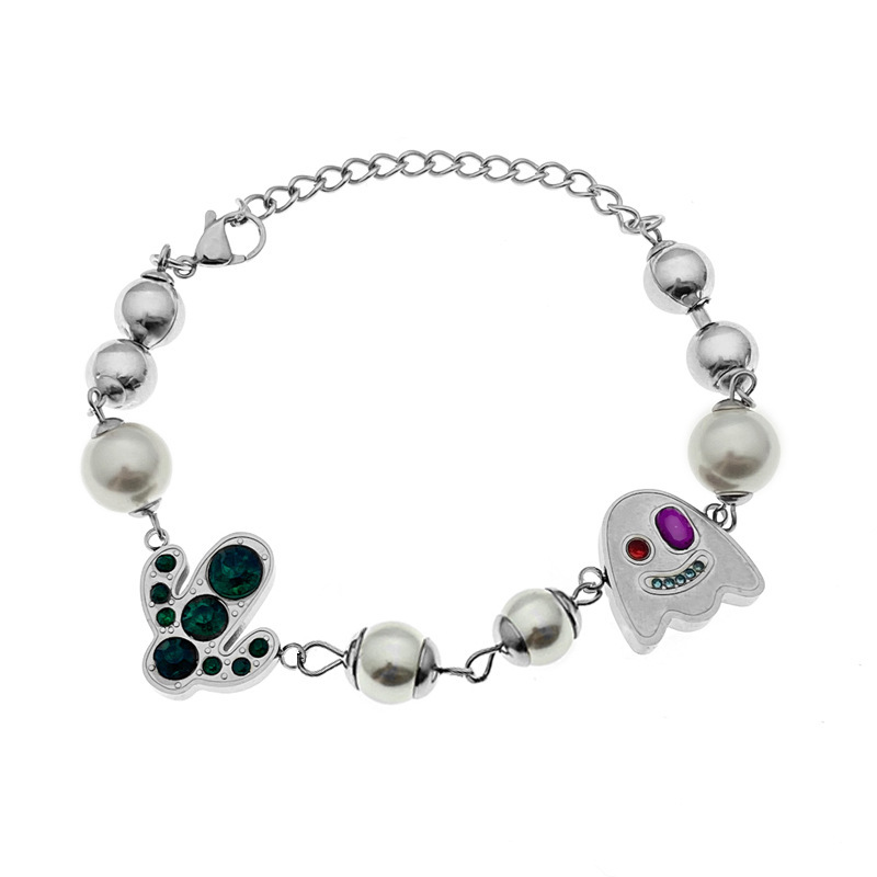 Trendy Ghost Cactus Bracelet For Men And Women Titanium Steel Geometric Pattern Chain With Diamond Craft Neutral Style