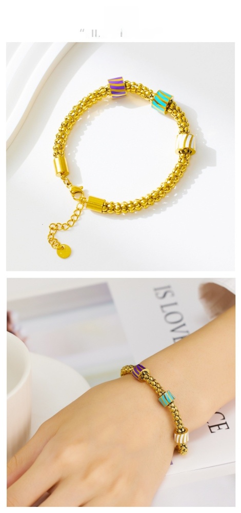 Titanium Steel Twisted Geometric Shape Bracelet Ladies Minimalist Stainless Steel Jewelry Accessories