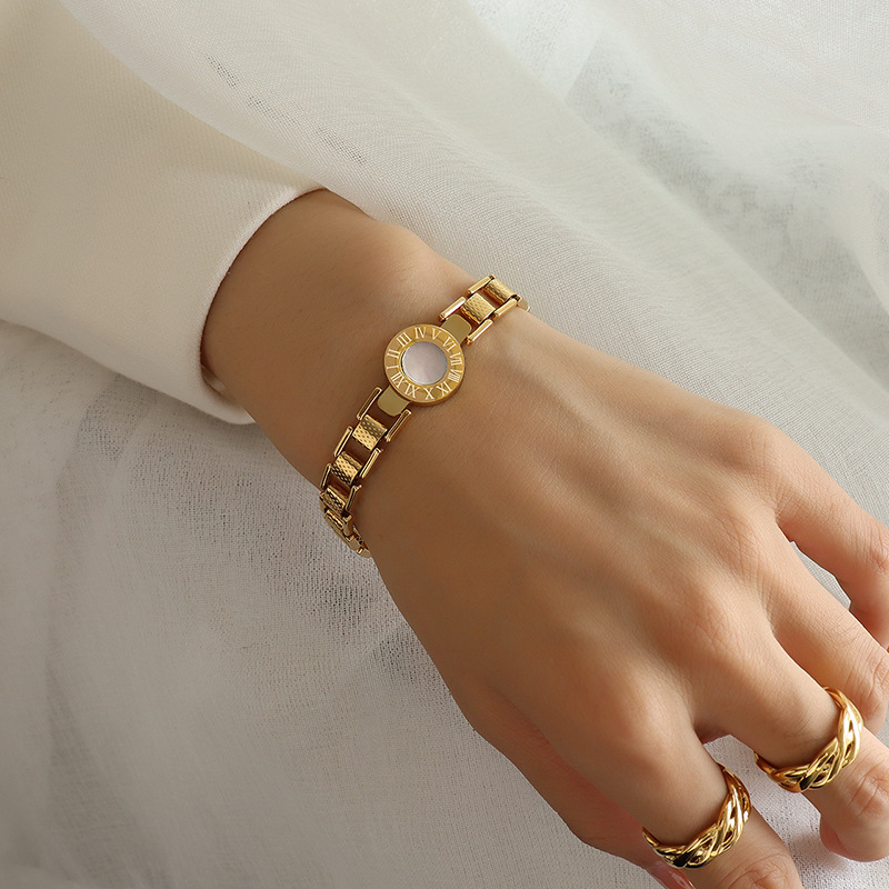 PVD Coated Real Gold Plated 18K Gold Geometric 304 Stainless Steel Fashion Waterproof Non Tarnish 304 Stainless Steel Bracelets