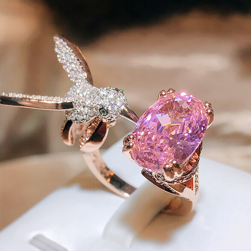 Ins Style Eagle Copper Plating Zircon Open Ring 1 Piece