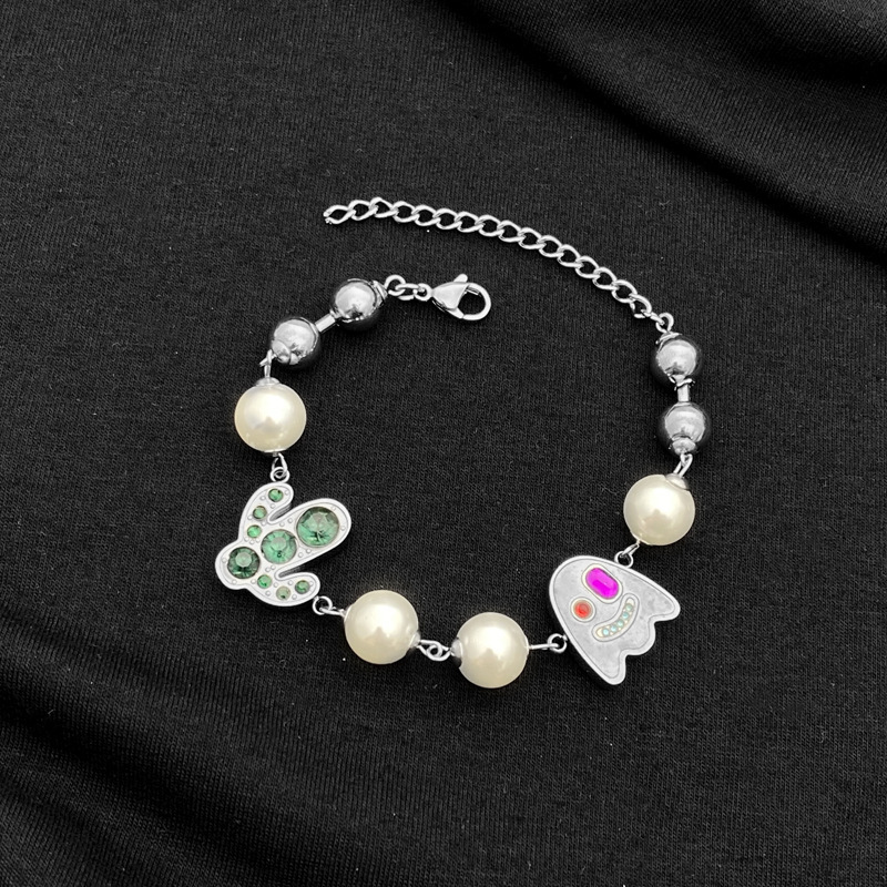 Trendy Ghost Cactus Bracelet For Men And Women Titanium Steel Geometric Pattern Chain With Diamond Craft Neutral Style