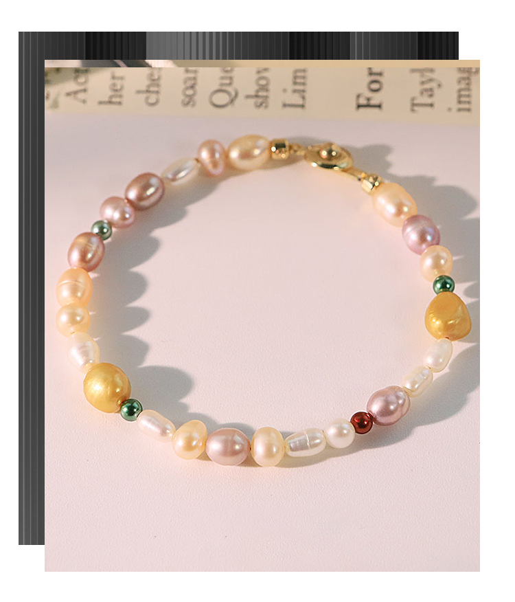 Original Natural Pearl Baroque Bracelet Vacuum Electroplating (In Furnace) Plated With 18K Real Gold Fashion Simple Handmade Jewelry Versatile High-end Bracelet Jewelry