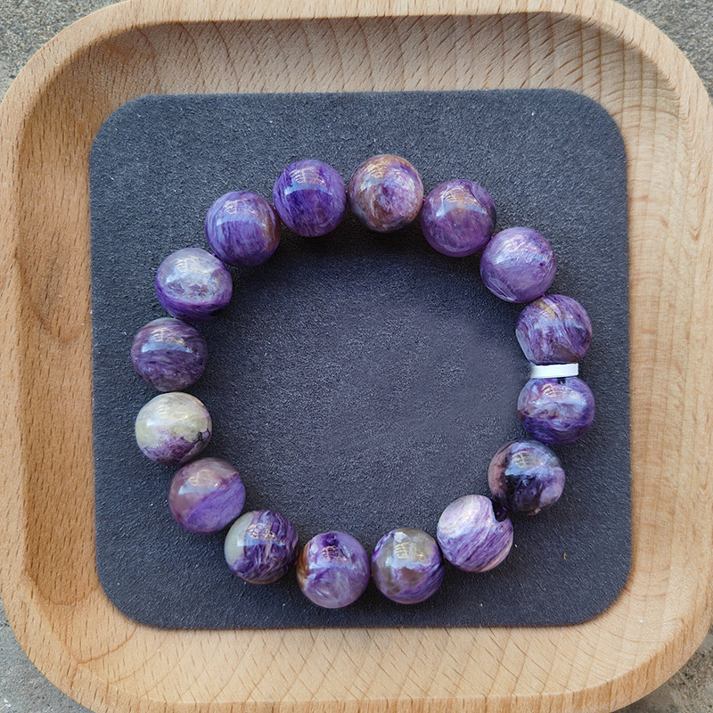 Natural Purple Dragon Crystal Bracelet Charoite Stone Full Dragon Pattern King Purple Nine Purple Fire Versatile Bracelet