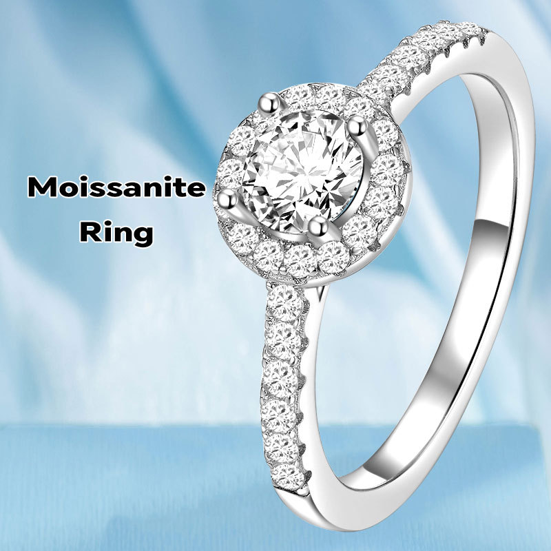 New Product Moissanite Gold Ring Vvs Dark Gray Engagement Cut 925 Sterling Silver For Mens With Great Price