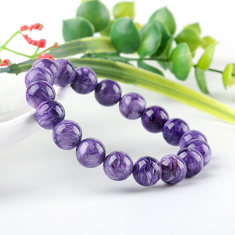 Natural Purple Dragon Crystal Bracelet Charoite Stone Full Dragon Pattern King Purple Nine Purple Fire Versatile Bracelet