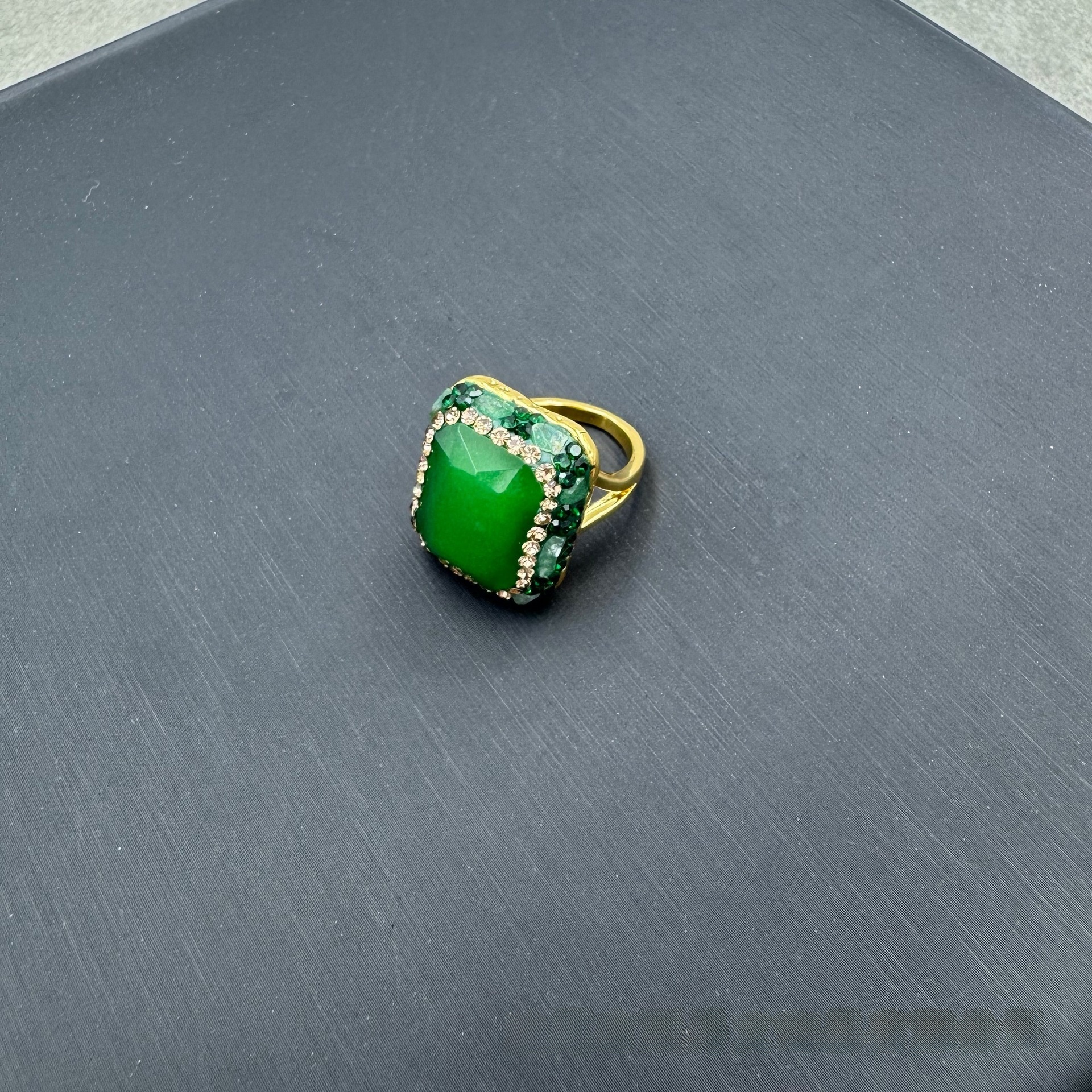 Ethnic Style Classic Style Square Copper Malay Jade Rings Earrings Necklace In Bulk