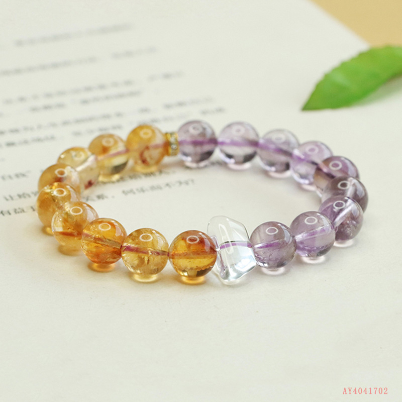 Aiyu Purple Yellow Crystal Bead Bracelet Luxury Style Jewelry Accessories Factory Direct Live Broadcast AY4041702