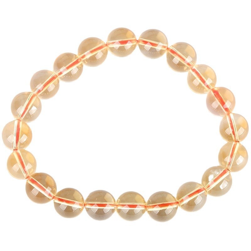 Natural Brazilian Deep Yellow Crystal Bracelet Women's Fashion Gemstone Jewelry Handmade Geometric Design Polished Finish