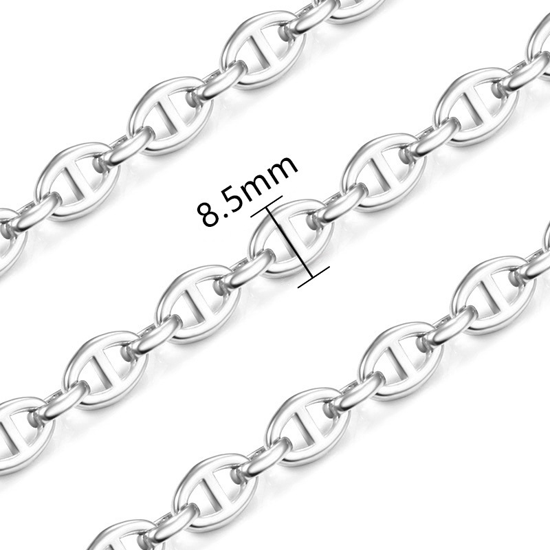 New Stainless Steel Necklace Fashionable Hollow Pig Nose Titanium Steel Bracelet Unisex Polished Craft Animal Zodiac Design