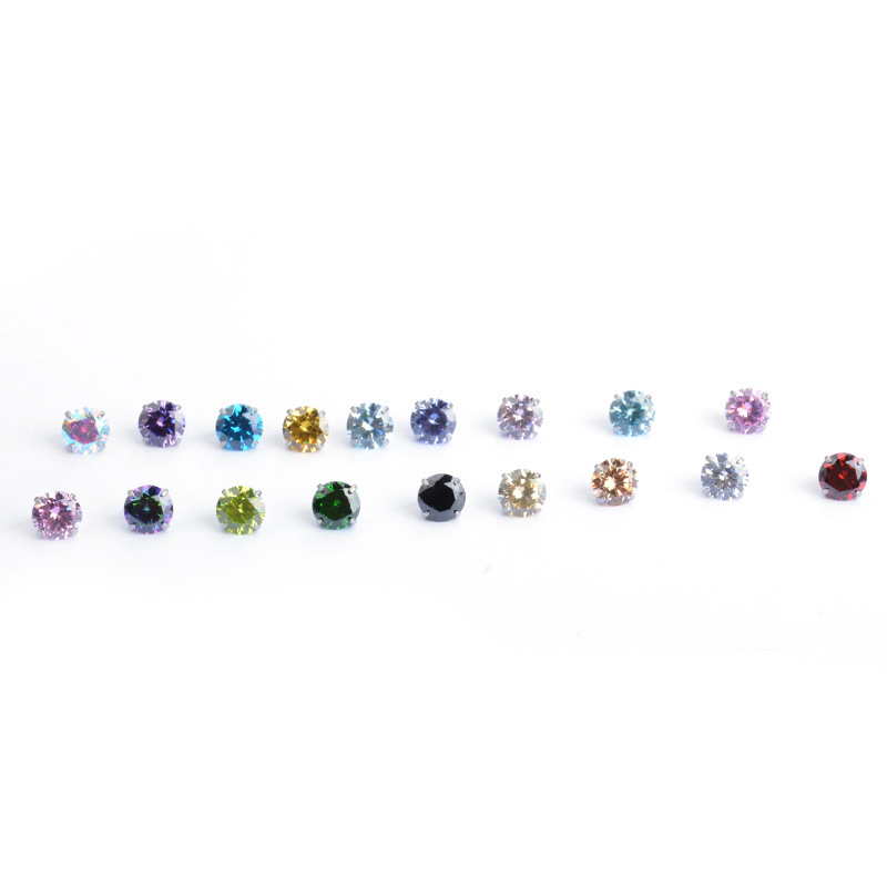 New Geometric Pattern Round Bottom Claw Shape 5A Zirconium Titanium Alloy Lip Stud Earrings Nose Stud Strip Jewelry Accessories External Thread Head