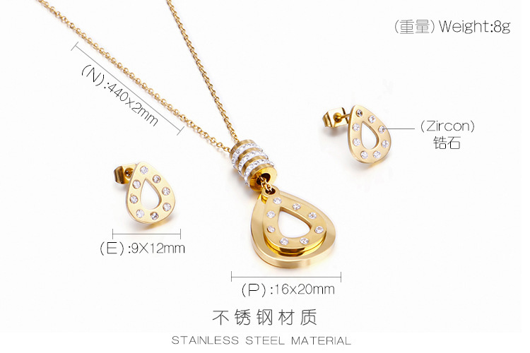 PVD Coated 18K Gold Plated Heart Stainless Steel Titanium Steel Fashion Waterproof Non Tarnish
