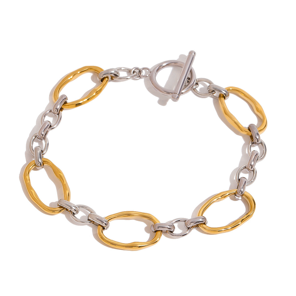 Classic Style Geometric 304 Stainless Steel Bracelets In Bulk
