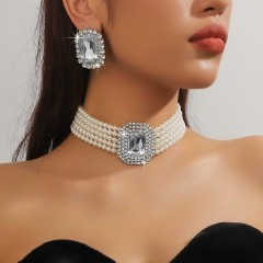 Multi-Layer Pearl Necklace-Green