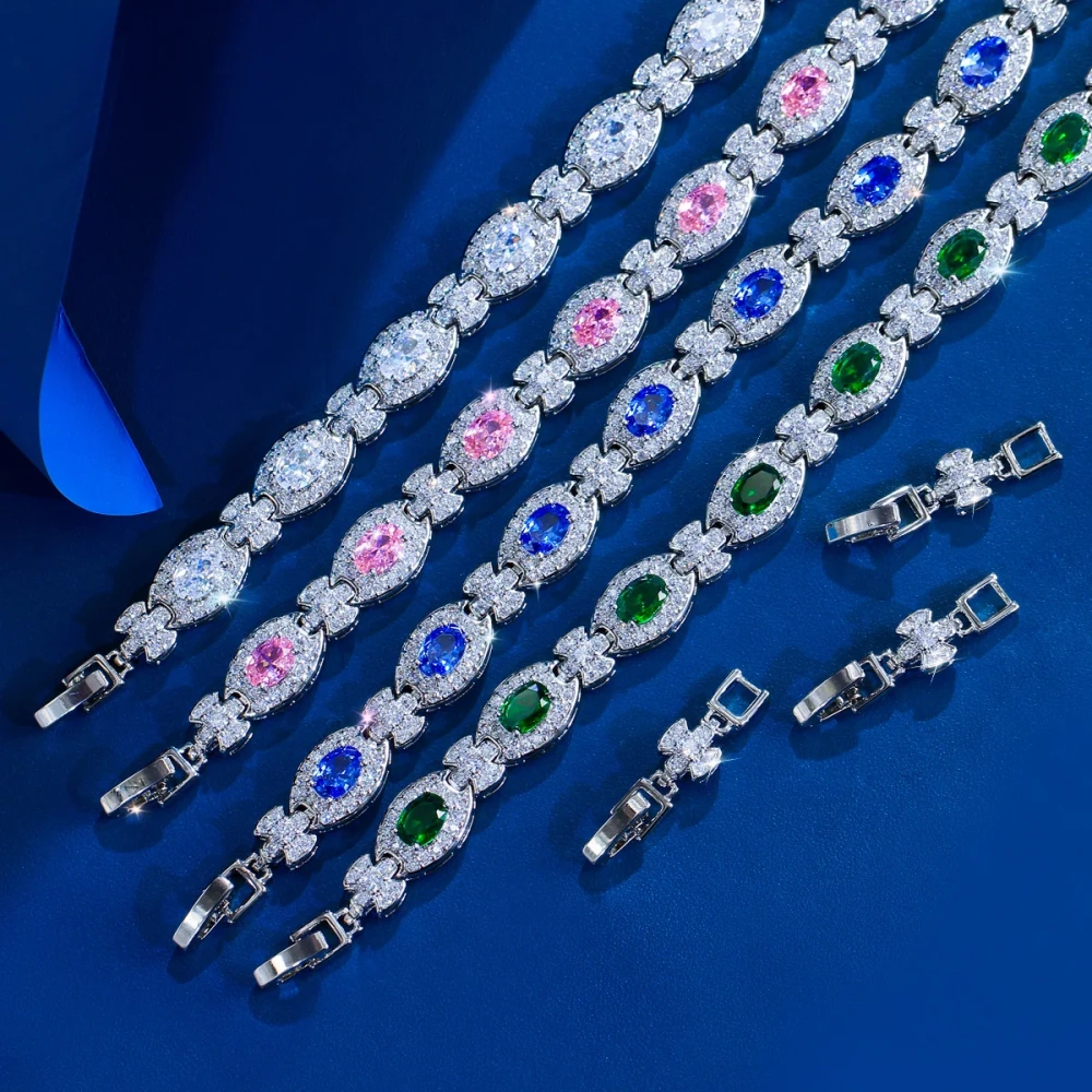 Delicate Shiny White Cubic Zircon Inlaid Tennis Bracelets For Women High Quality Party Accessories Jewelry Gift