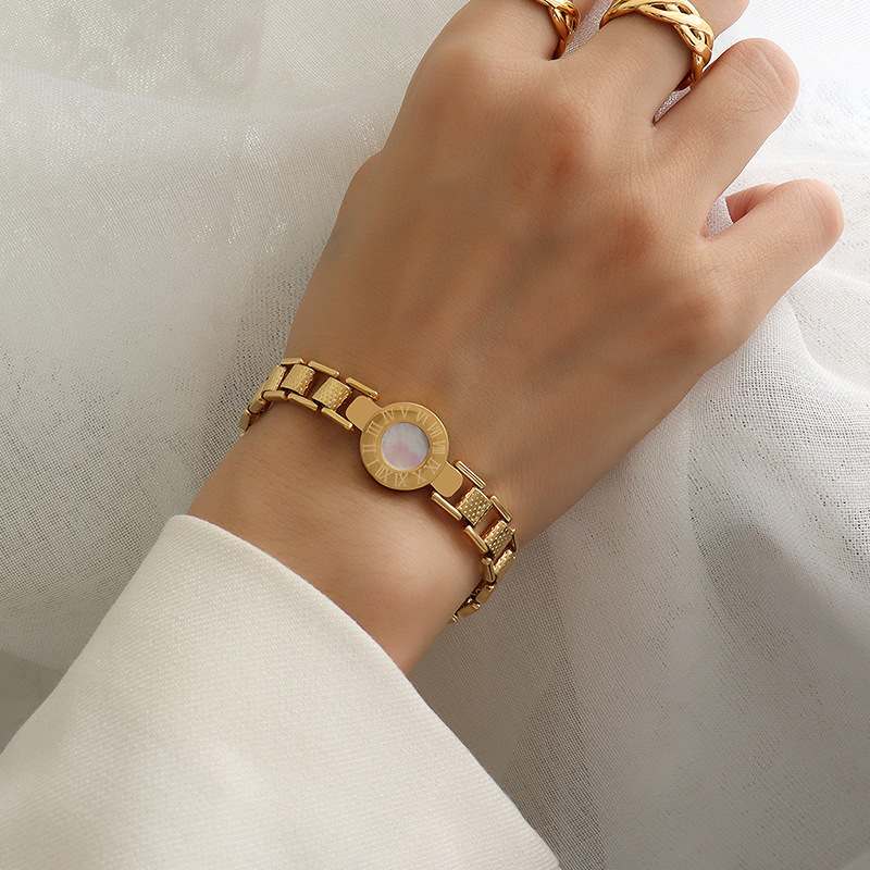 PVD Coated Real Gold Plated 18K Gold Geometric 304 Stainless Steel Fashion Waterproof Non Tarnish 304 Stainless Steel Bracelets