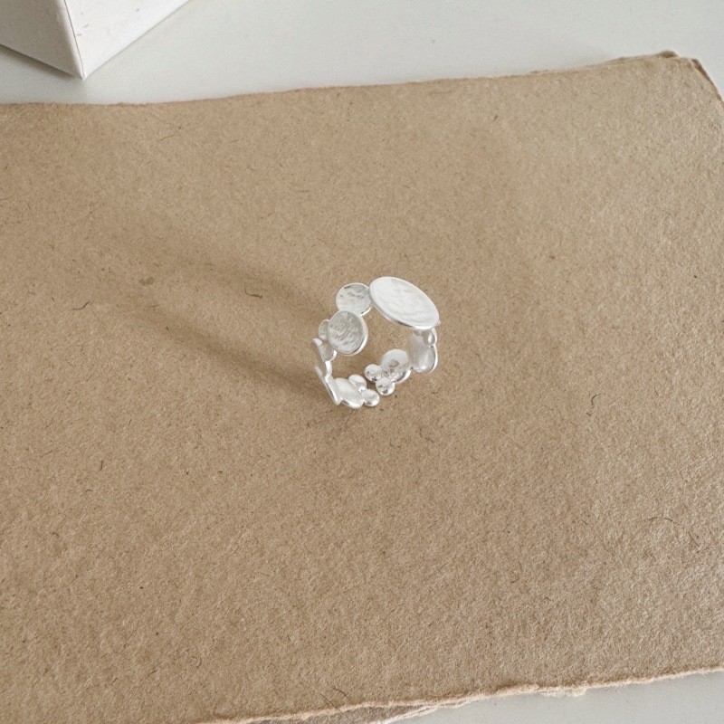 Fashionable Versatile Round Burnished Bracelet Ring Set For Women Irregular Design Luxury Minimalist Hand Jewelry Accessories