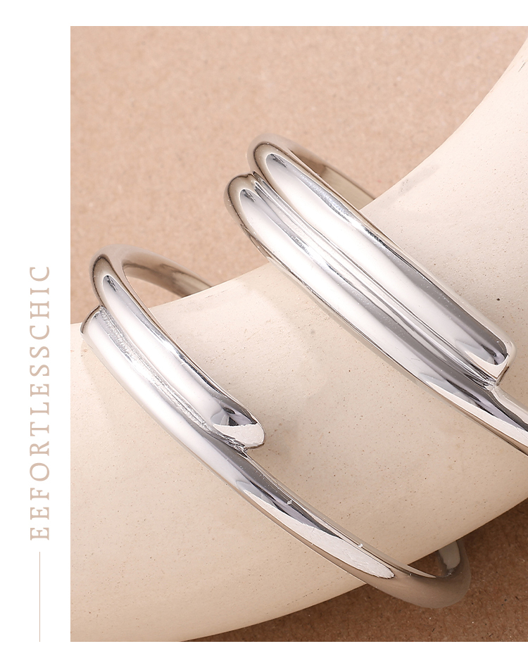 Fashionable Spliced Open Hand Bracelet Stainless Steel Plated 18K Gold Versatile High-End Design Small Niche Design Jewelry