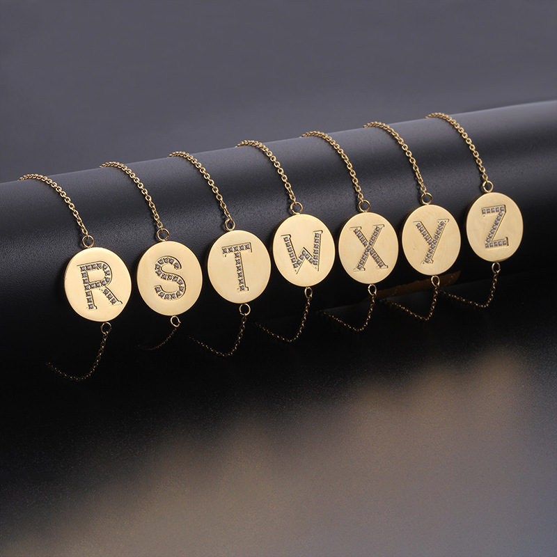 Titanium Steel Bracelet With 26 Letter Pendant Multifunctional Jewelry Accessories Unisex European