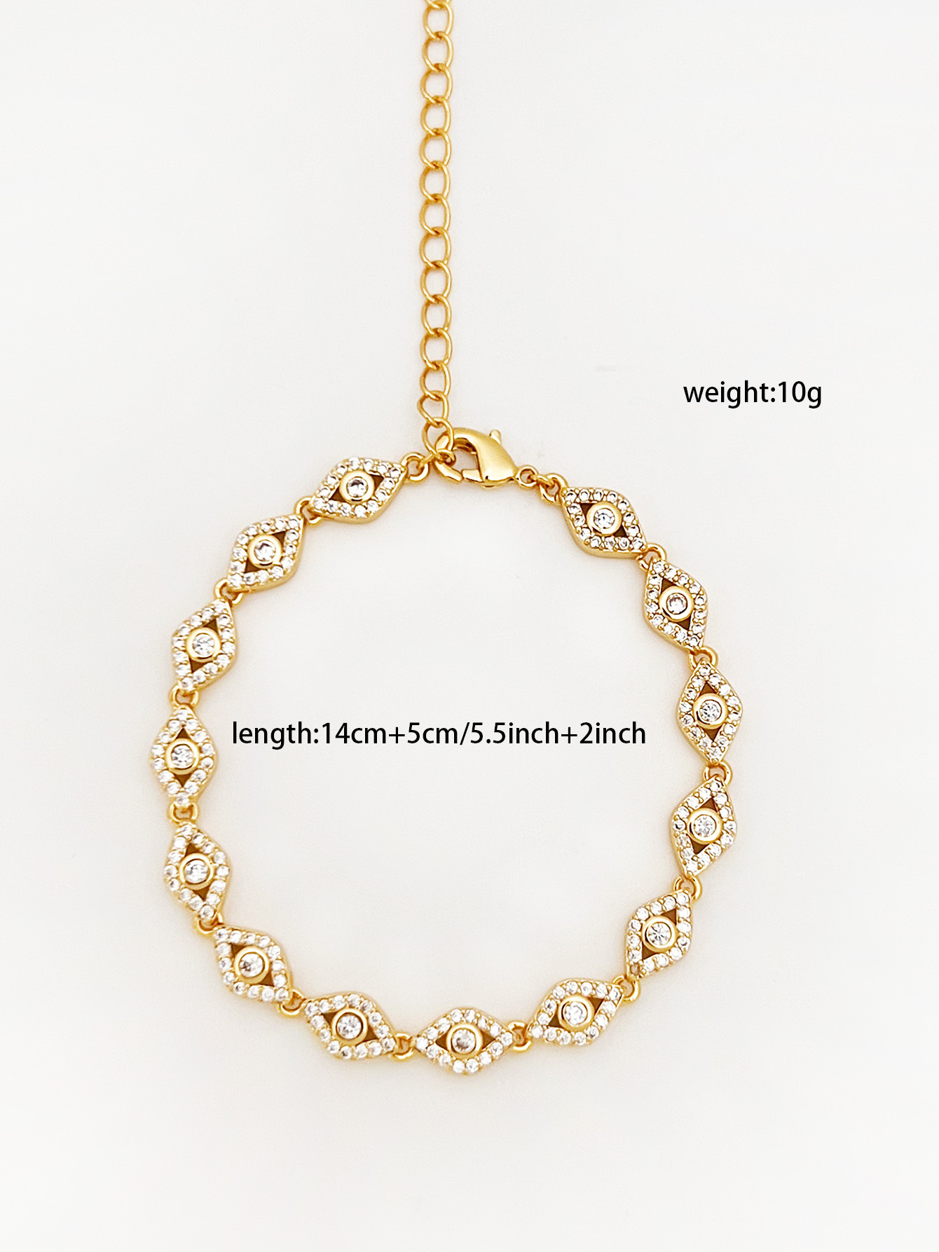 Wholesale Jewelry Simple Style Classic Style Eye Brass Zircon Bracelets