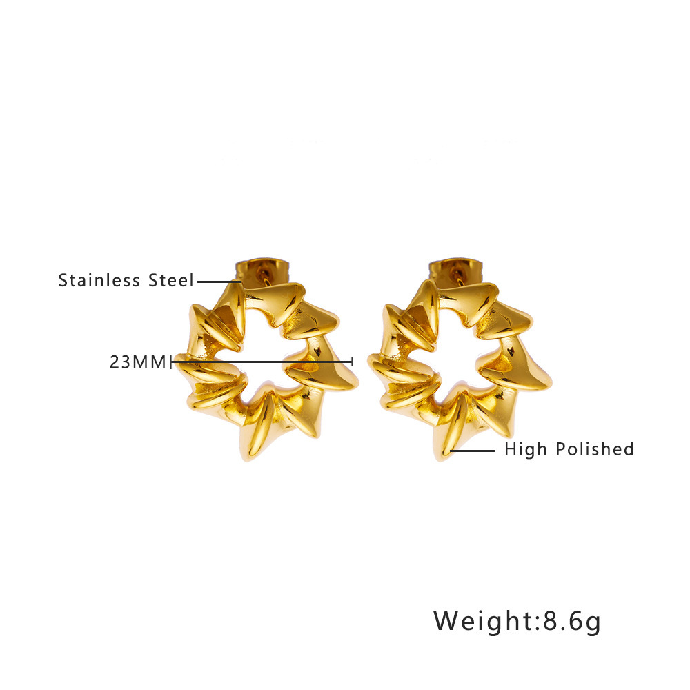 Titanium Steel Spiral Geometric Earrings Jewelry Accessories For Women Rose Gold Plated
