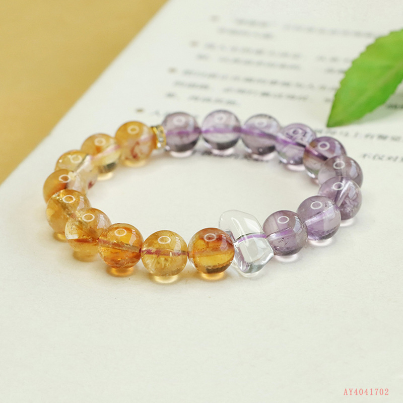 Aiyu Purple Yellow Crystal Bead Bracelet Luxury Style Jewelry Accessories Factory Direct Live Broadcast AY4041702
