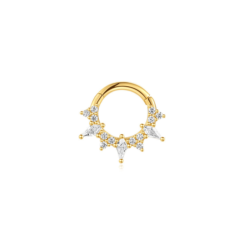 1 Piece Ear Cartilage Rings & Studs Simple Style Geometric 925 Sterling Silver Inlay Zircon Ear Cartilage Rings & Studs Nose Rings & Studs