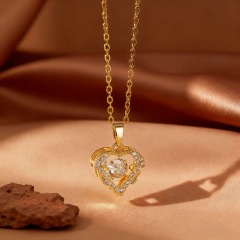 X0876 [Copper Pendant] Dynamic Fan Shape - Necklace - Gold