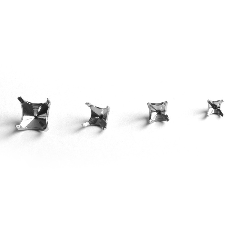 New F136 Titanium Alloy Curved Base Four-Claw Threaded Earring Lip Pin Accessories Piercing Jewelry Bowl Support Geometric Pattern