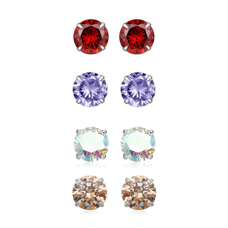 Titanium Alloy Lip Studs Earrings Belly Button Nose Studs External Tooth Screw Piercing Accessories With 5A Zirconia Stones
