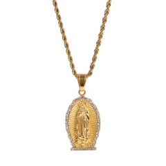 Pendant 6+3mm 24inch Braided Chain