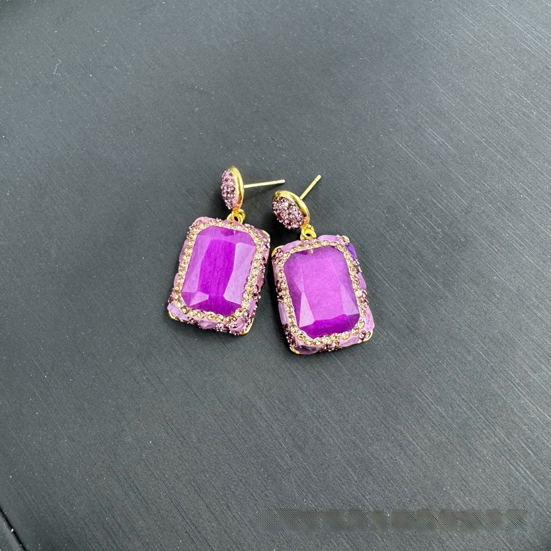 Ethnic Style Classic Style Square Copper Malay Jade Rings Earrings Necklace In Bulk