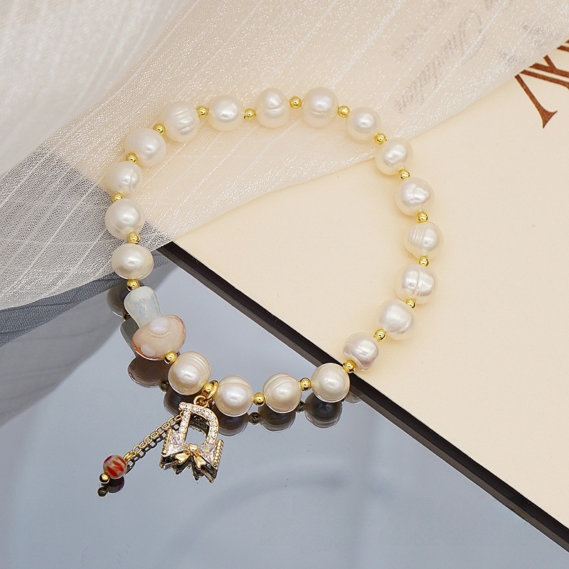 Spring And Summer Crystal Glass Pearl Bracelet Girl Bracelet Geometric Couple Jewelry Accessories