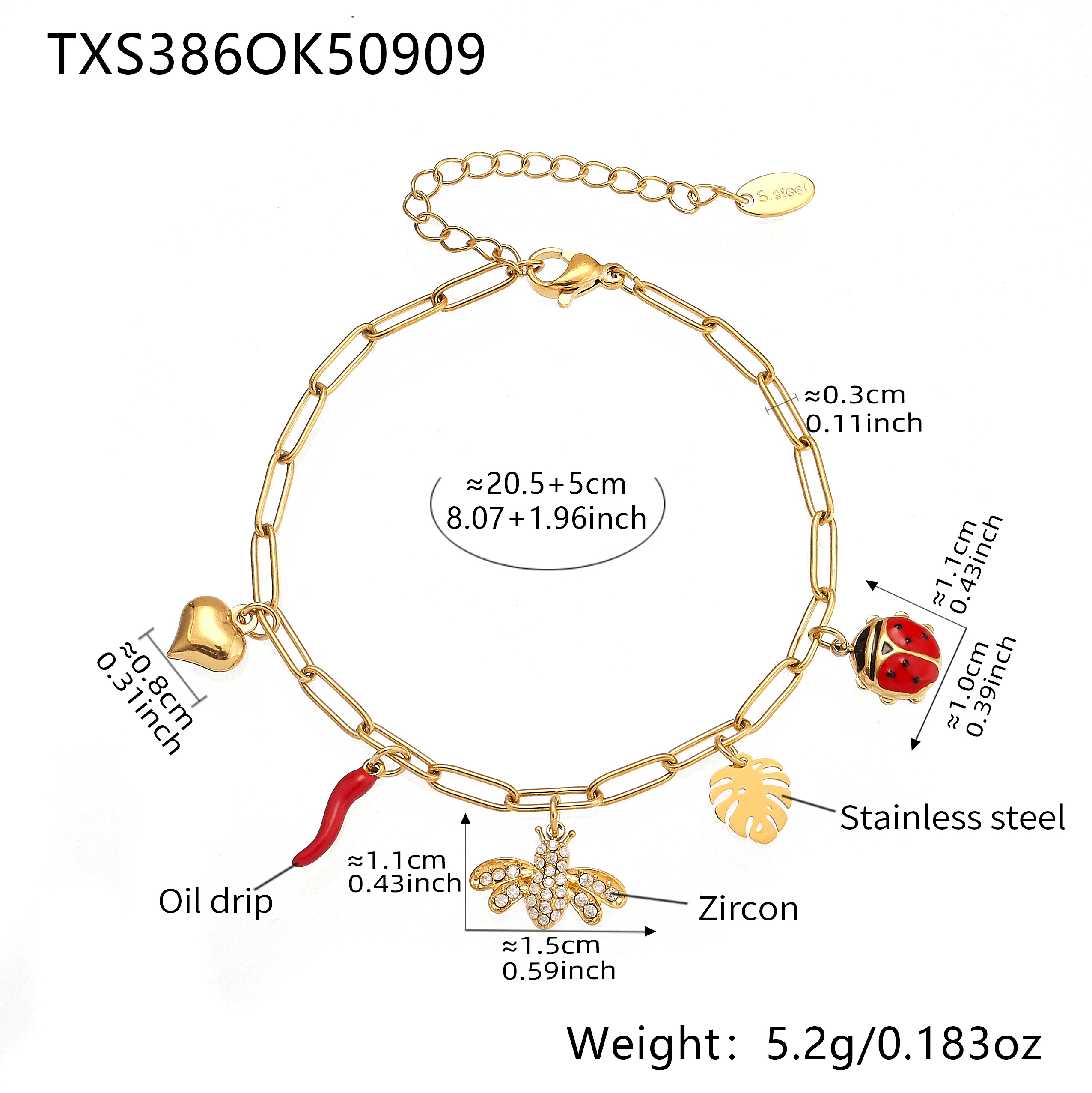Geometric Heart Shape Copper Simple Style Classic Style Bracelets