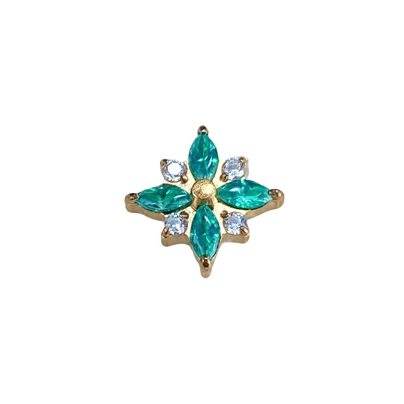 Titanium Alloy Star Shape Ear Studs G23 Titanium Piercing Jewelry With Zirconia Stones Unisex Lip Decorations Fashion Accessories