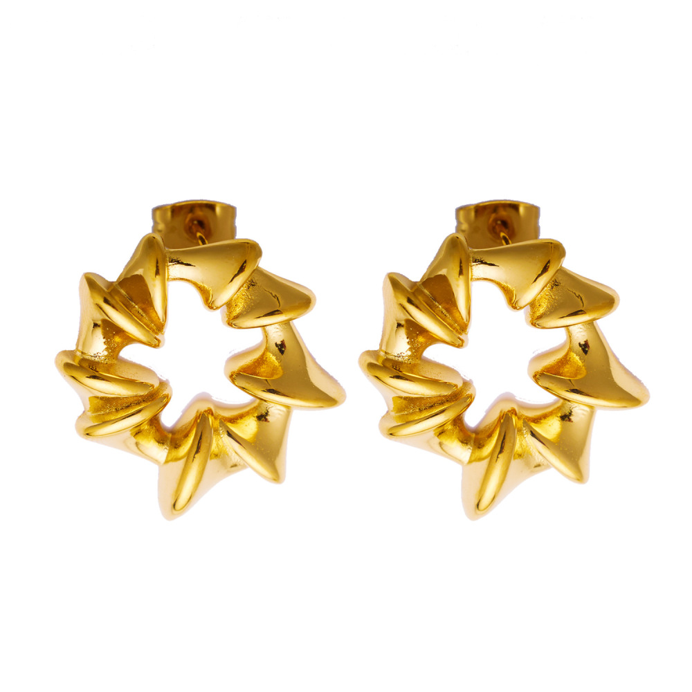 Titanium Steel Spiral Geometric Earrings Jewelry Accessories For Women Rose Gold Plated