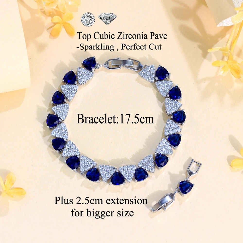 1 Copper Bracelet Fashion Yellow Zircon Inlaid Triangle Tennis Bracelet Suitable For Women Anniversary Jewelry Accessories Gift