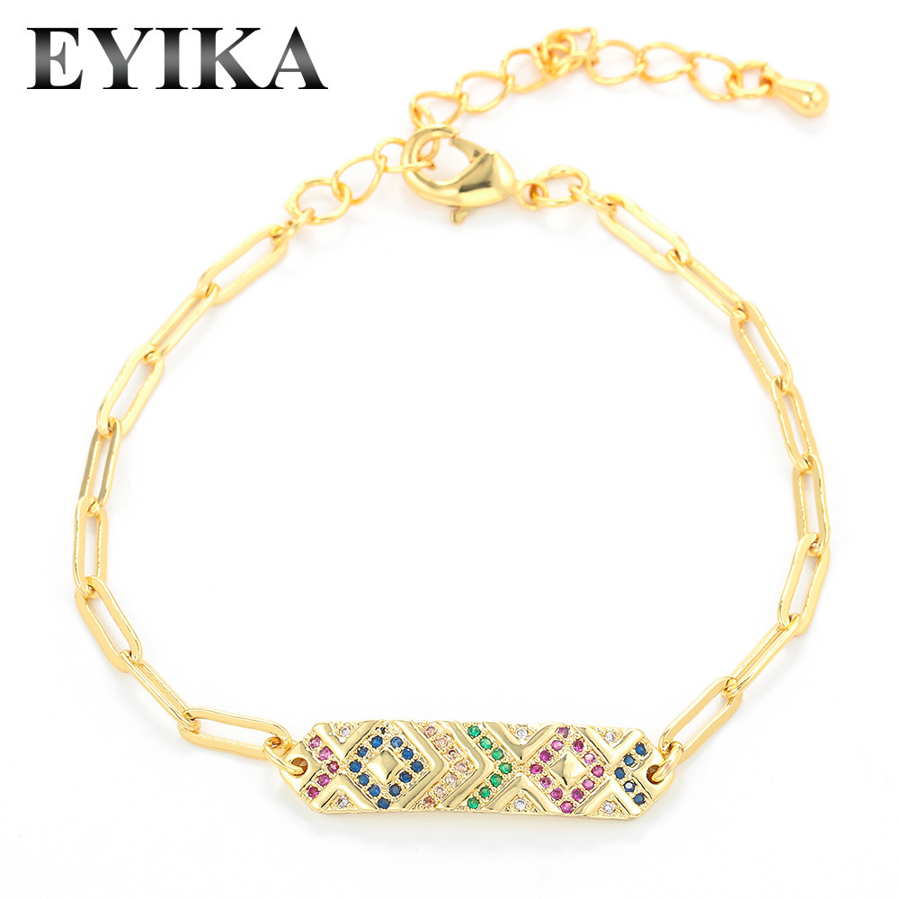 Micro-inlaid Zircon Geometry Adjustable Long Bracelet Wholesale Jewelry Nihaojewelry