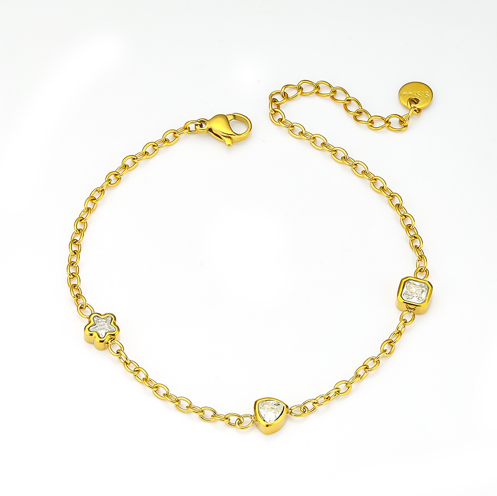 Titanium Steel Zircon Star Pendant Bracelet Multifunctional Simple Women's Jewelry Accessories