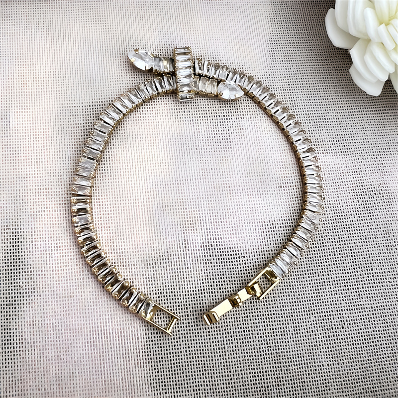 Classic Elegant Style Colorful Zircon Bracelet Fashion High-end Copper Plated 18K Gold Versatile Daily Wear Flower Vacuum Plating (Furnace)