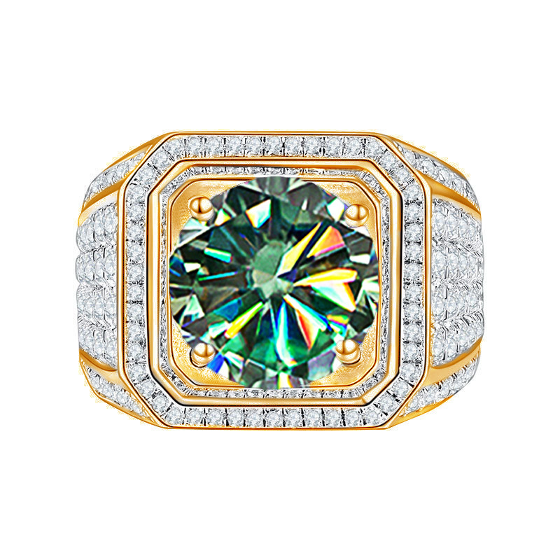 1.0ct Round Brilliant Cut 925 Sterling Silver Moissanite Round Square Rings Colorless(DEF) Moissanite GRA Certificate