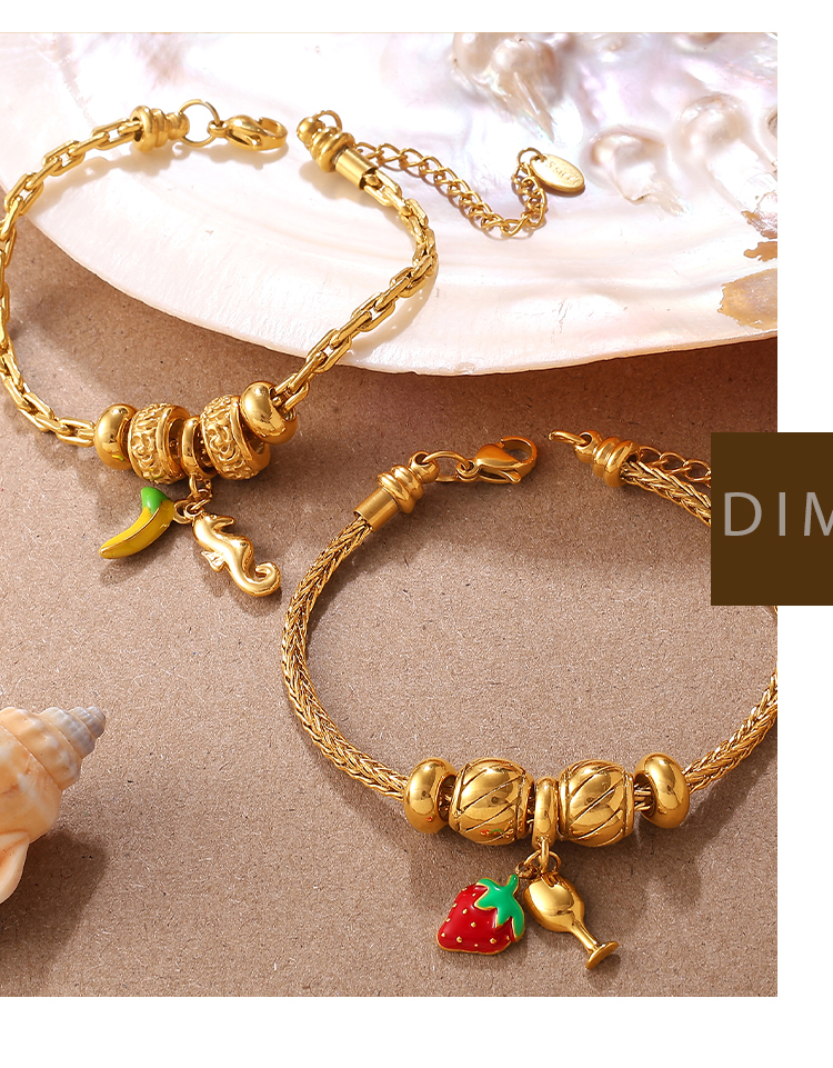 Amazon Cross-Border Fashion INS Style DIY Various Pendant Bracelet Non-Fading 18K Gold Plated Light Luxury Bracelet Jewelry