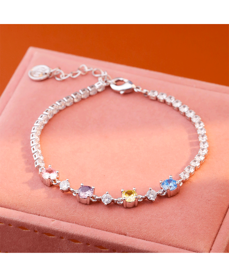 Original Design Fashion Luxury Colorful Zircon Bracelet Versatile Sweet New Style Business Match Accessories Women's Jewelry